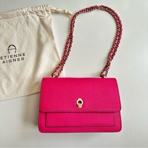 Etienne Aigner Pink Envelope Purse Chained